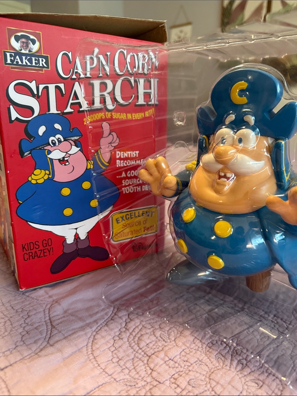 Ron English - Faker Cap'n Corn Starch Cereal Box and Cap'n Figurine